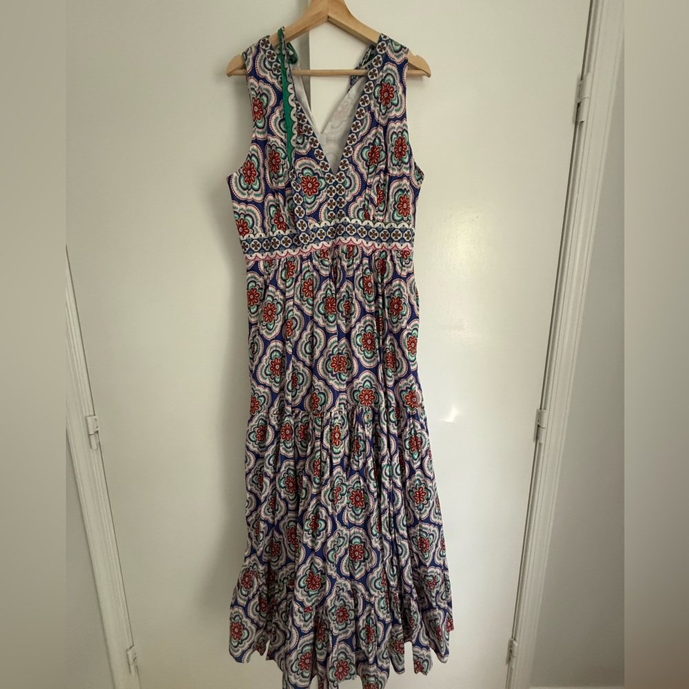 Boden Green Serena cotton tie maxi dress NWT - Picture 7 of 8